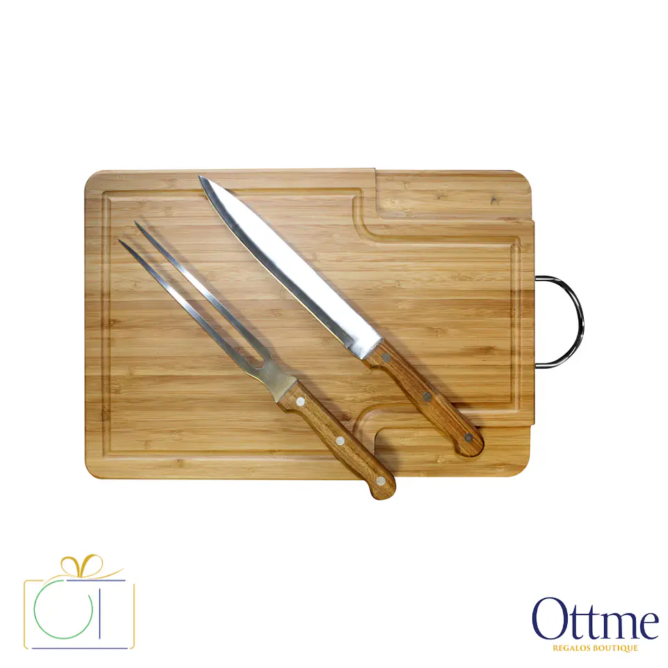 Set de Asado BBQ PICAÑA con Tabla Bambú Personalizable 1