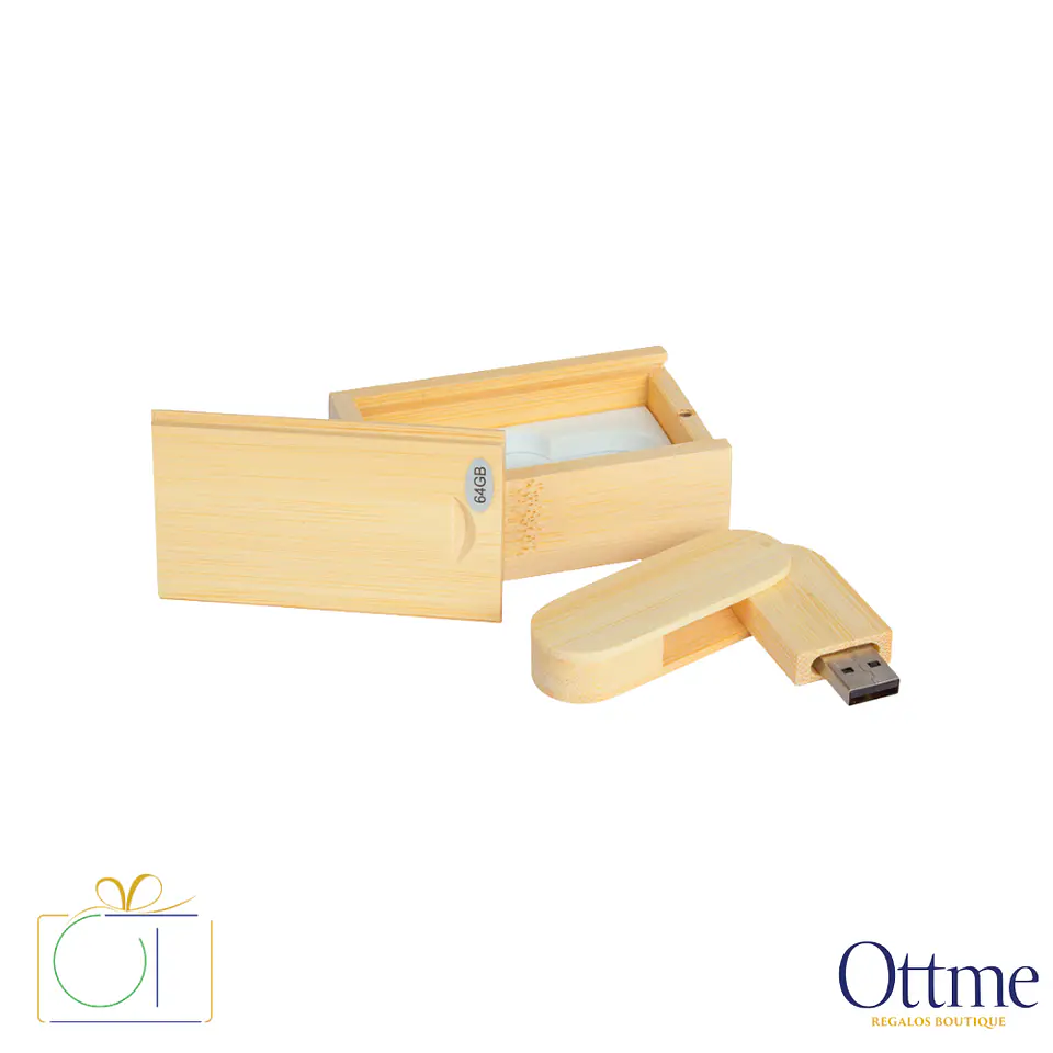 USB Pendrive 64GB de Bamboo con Estuche Personalizable 3