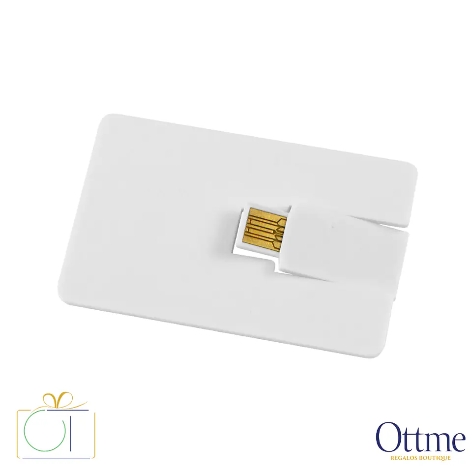USB Pendrive 64GB Tarjeta de Crédito Blanca Personalizable 1