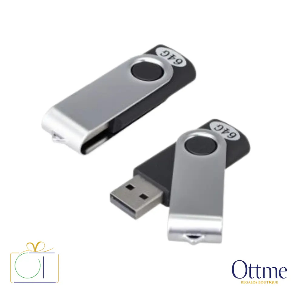 USB Pendrive 64GB Carcasa Metálica Giro Personalizable 1