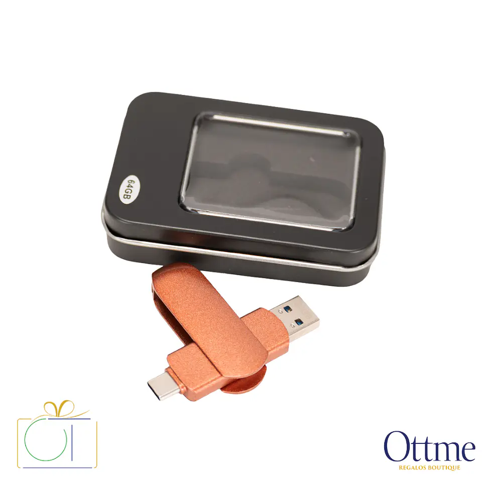 Pendrive Giro Encobrizado OTG USB 3.0 Type-C 64GB Personalizable 1