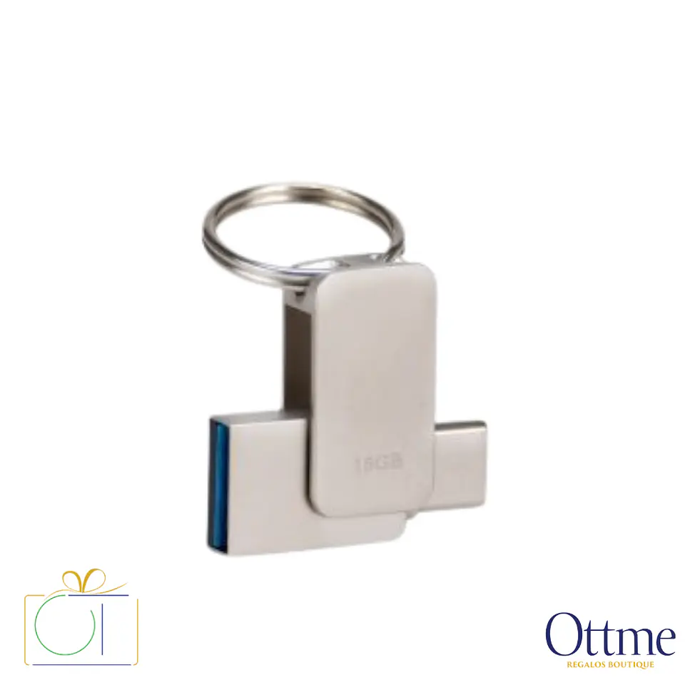 USB 3.0 Mini-Pendrive Giro Acero Inoxidable 16GB Personalizable 2