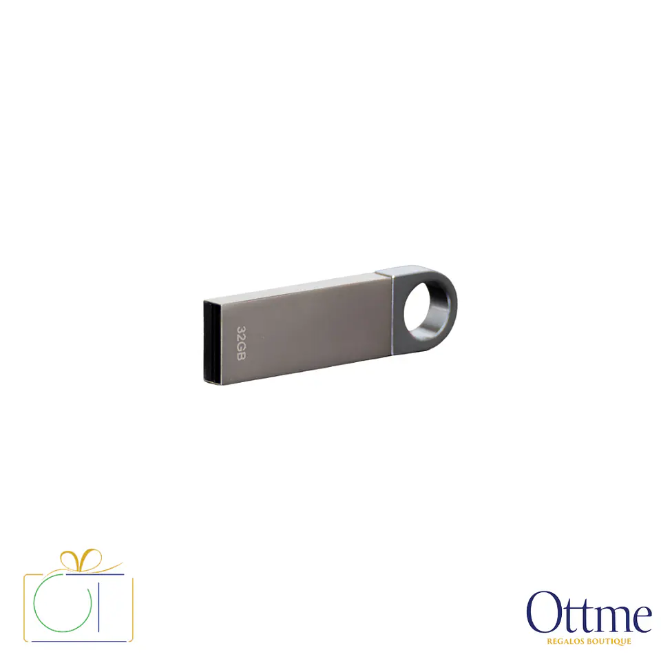 Mini USB Pendrive Metálico 32GB con Argolla Personalizable 1