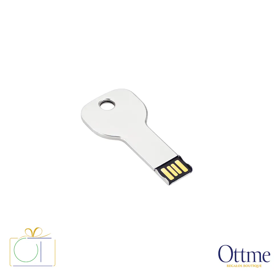 USB Pendrive 16GB Forma de Llave Plateada Personalizable 1