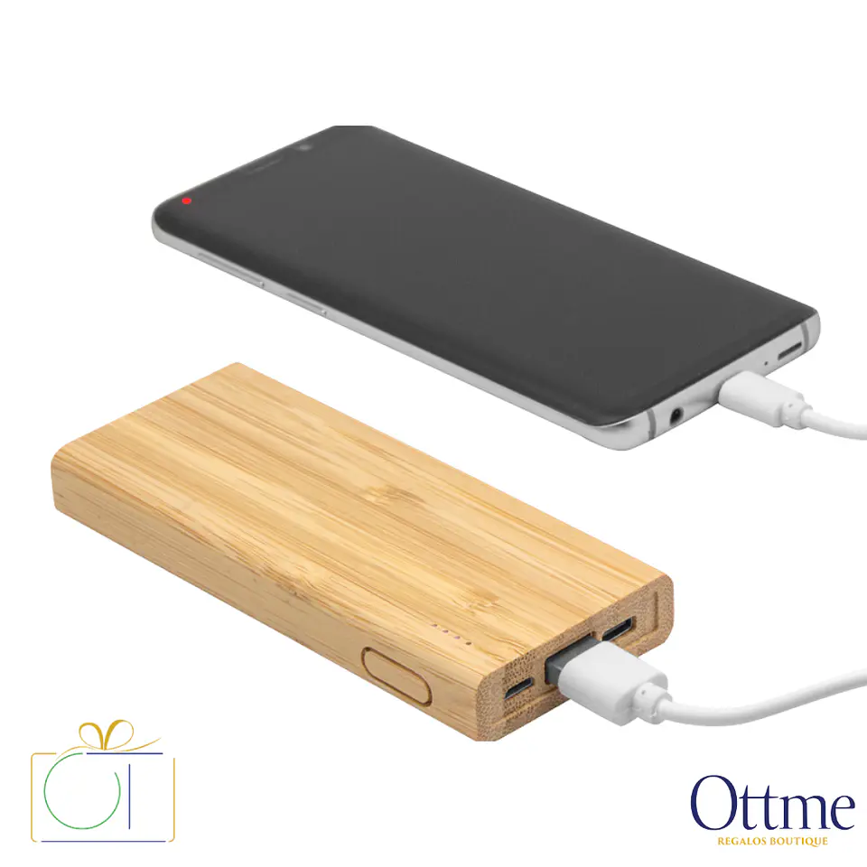 Power Bank BAMBPOWER de Bambú 5000mAh Personalizable 2