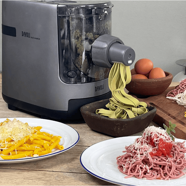 Máquina eléctrica de pasta de 180 W totalmente automática para hacer pasta  fresca en casa con 9 moldes de fideos, extrusora de pasta, utensilios de