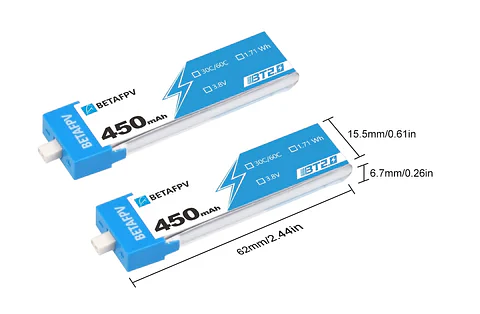 Batería BT2.0 450mAh 1S 30C (2PCS) - Cetus X