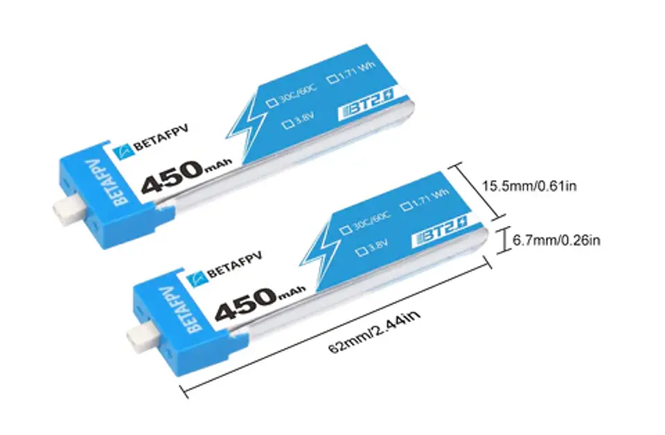 Batería BT2.0 450mAh 1S 30C (2PCS) - Cetus X 2