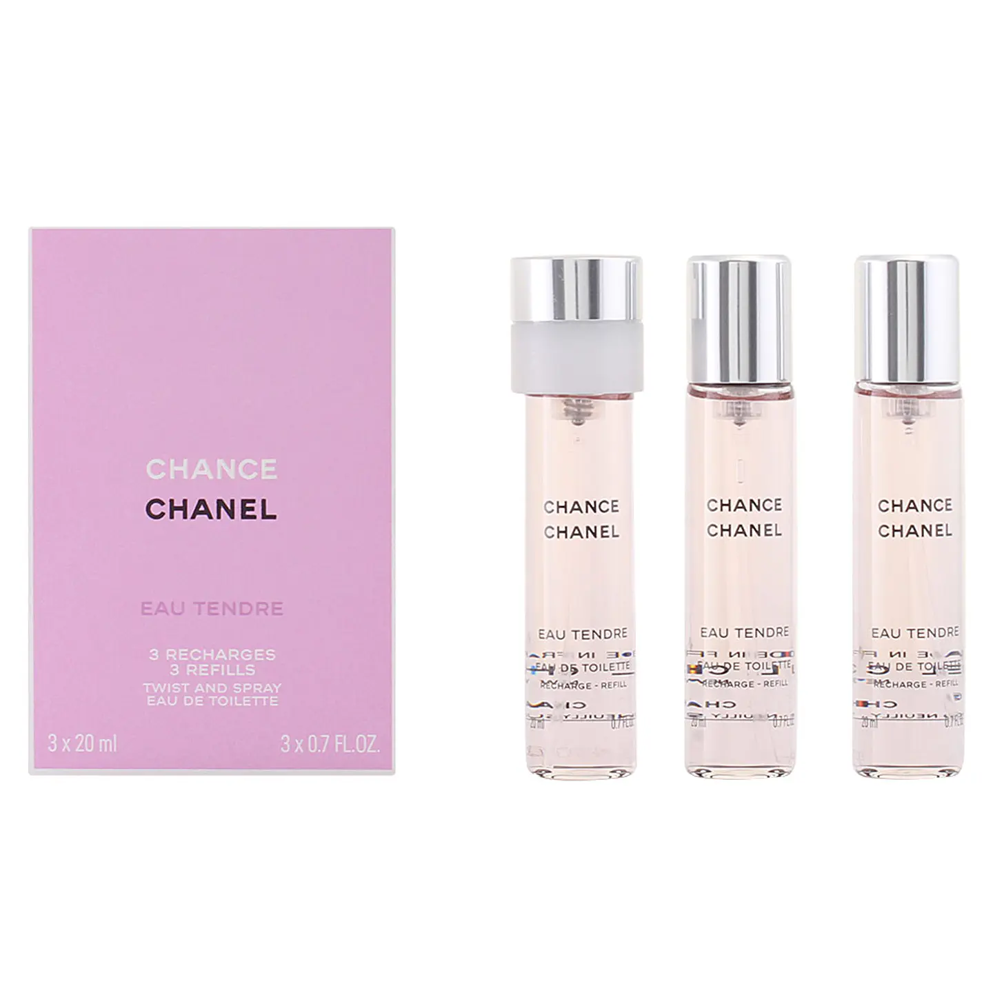 Chanel, CHANCE EAU TENDRE Eau de toilette  3 recargas 1