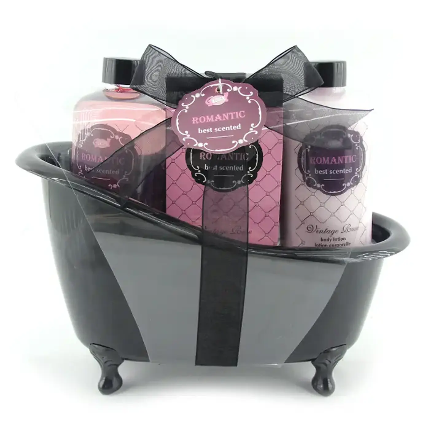 Kit de Banho Beauty - Banheira Preta Romântica - Rosa 2