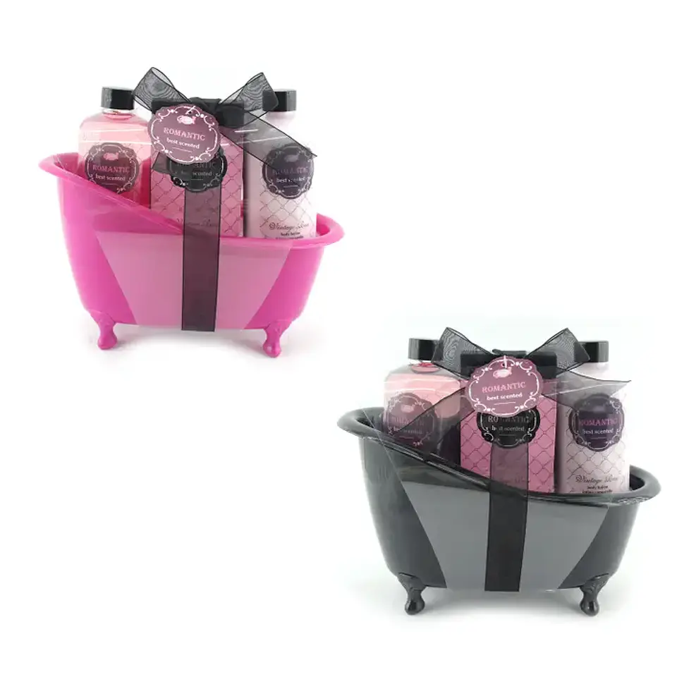 Kit de Banho Beauty - Banheira Preta Romântica - Rosa 1