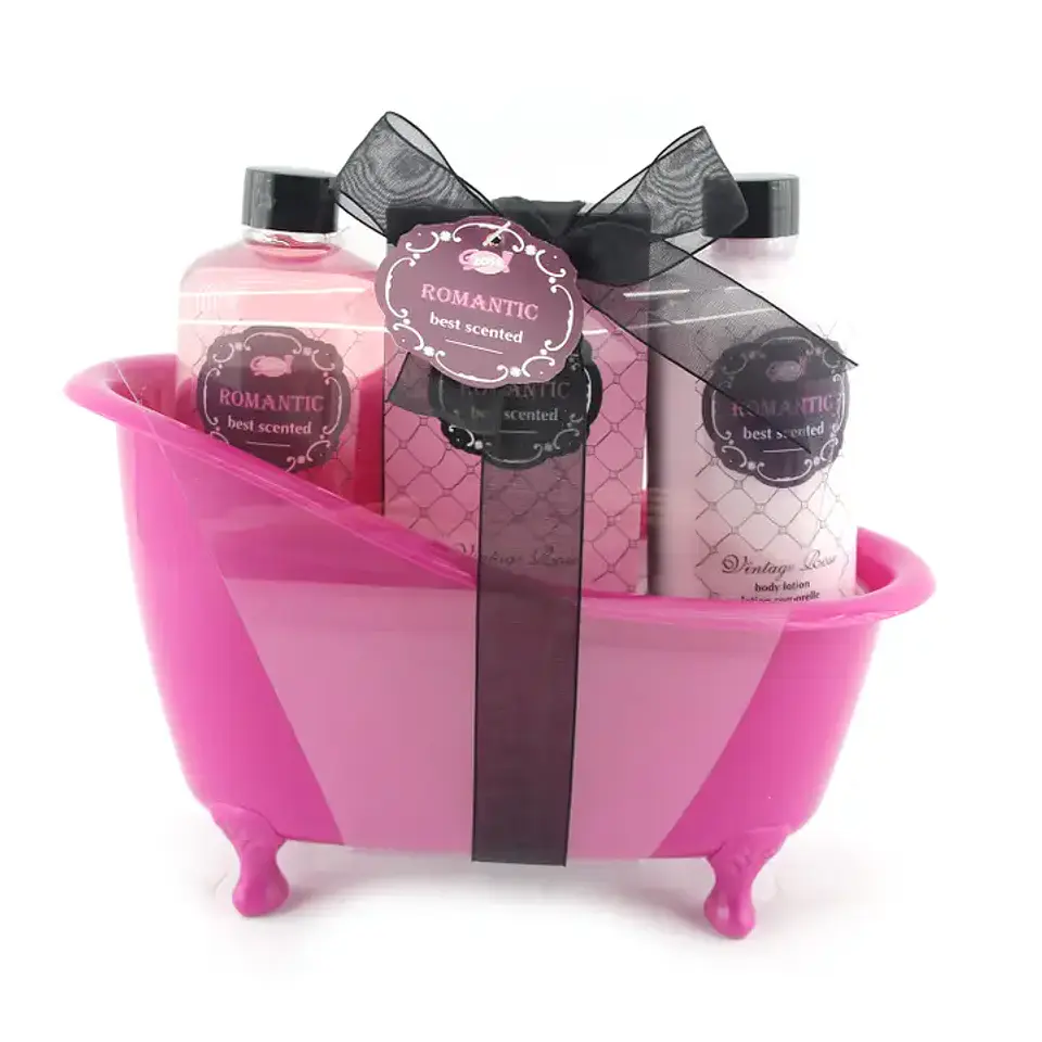 Kit de Banho Beauty - Banheira Preta Romântica - Rosa 3