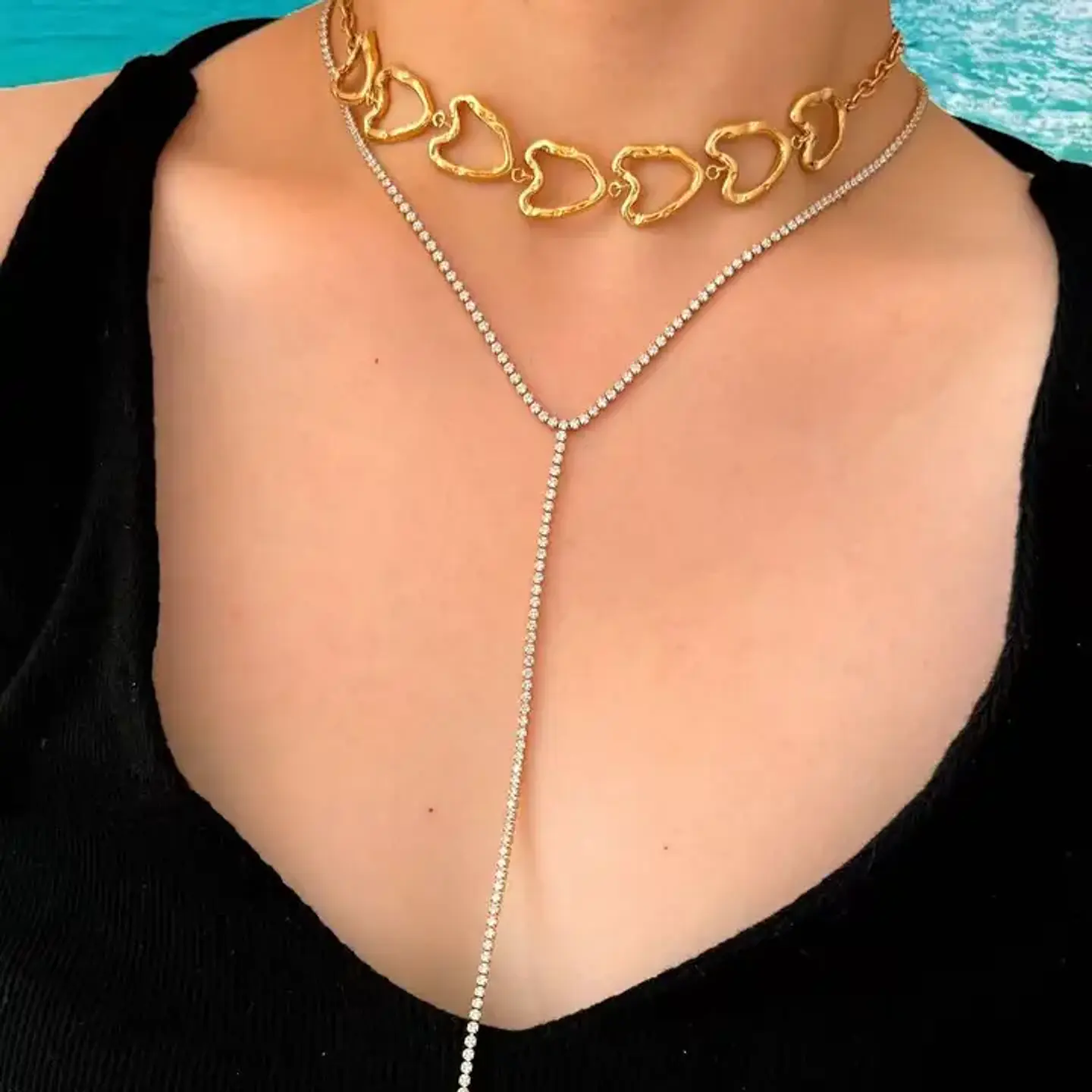Colar em aço inoxidável 224AQ117 3