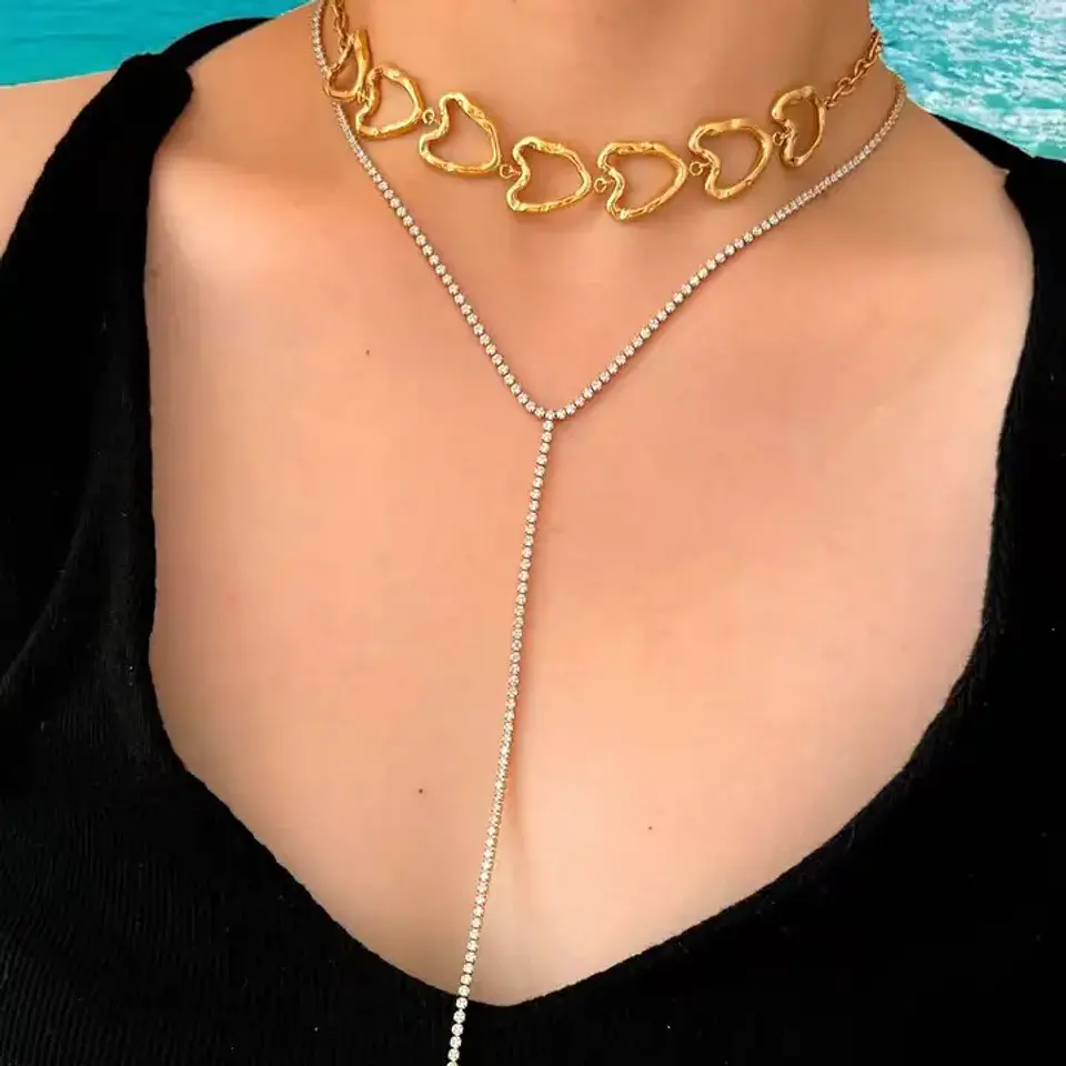 Colar em aço inoxidável 224AQ117 3
