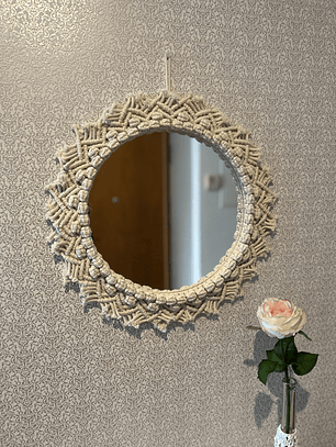Espelho macramé redondo