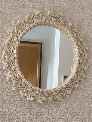 Espelho macramé redondo
