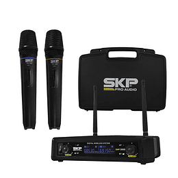 MICROFONO DOBLE INALAMBRICO SKP UHF 300D