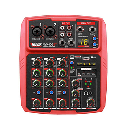 CONSOLA PASIVA CON INTERFAZ USB NOVIK NVK i06BT ROJO