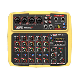 CONSOLA PASIVA CON INTERFAZ USB NOVIK NVK i08BT AMARILLO