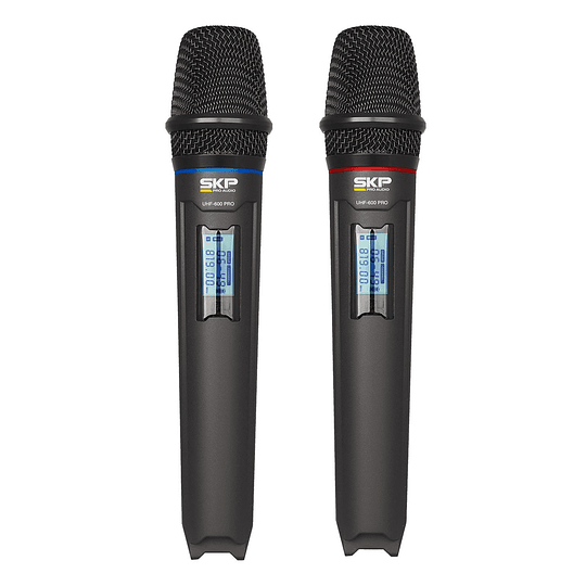 Micrófono Inalámbrico Doble SKP UHF 600 Pro