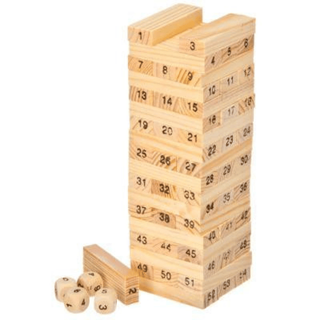 Jenga con Dados, juego numérico, 54 piezas, bloques de construcción.