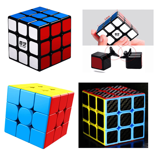 3 Cubos Profesionales, Cubos mágicos rotación de alta calidad