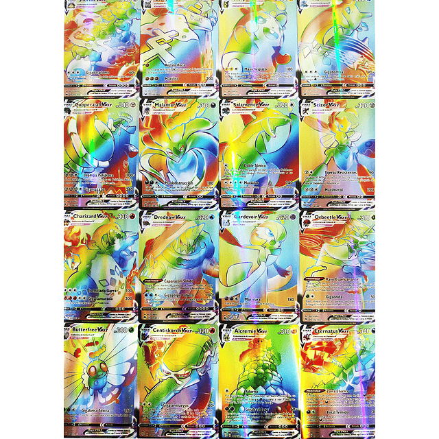 Cartas Pokemon, Mega Pack GMAX (100 pcs), Super Raras y B...