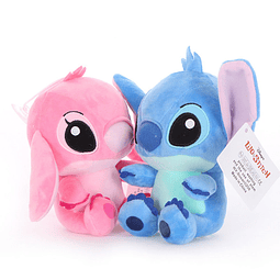 2 Muñecos de felpa de Stitch azul y rosa de Disney para niños, 
