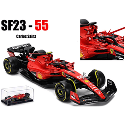 Burago Chile: F1 2023 Ferrari F1-75 Carlos Sainz 55  DeLuxe Edition escala 1:43