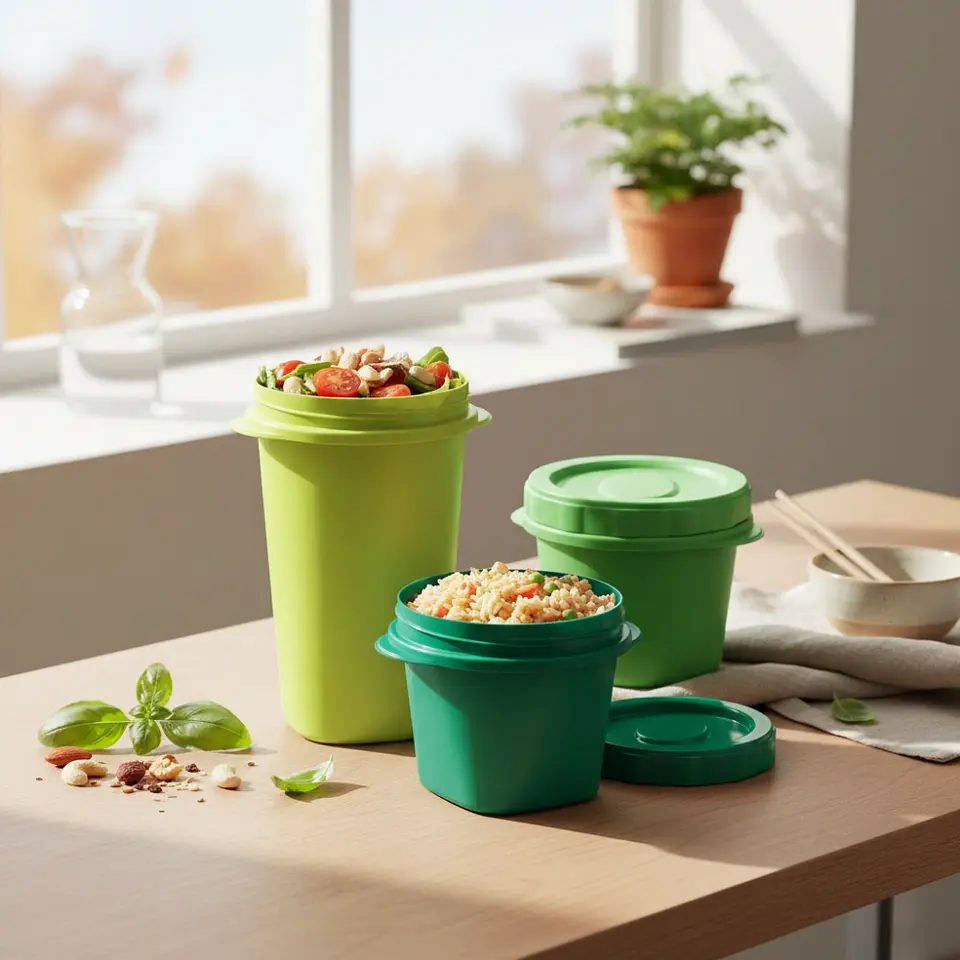 Set 3 Contenedores Verdes | Tapa Rosca | 550 ml y 950 ml 2