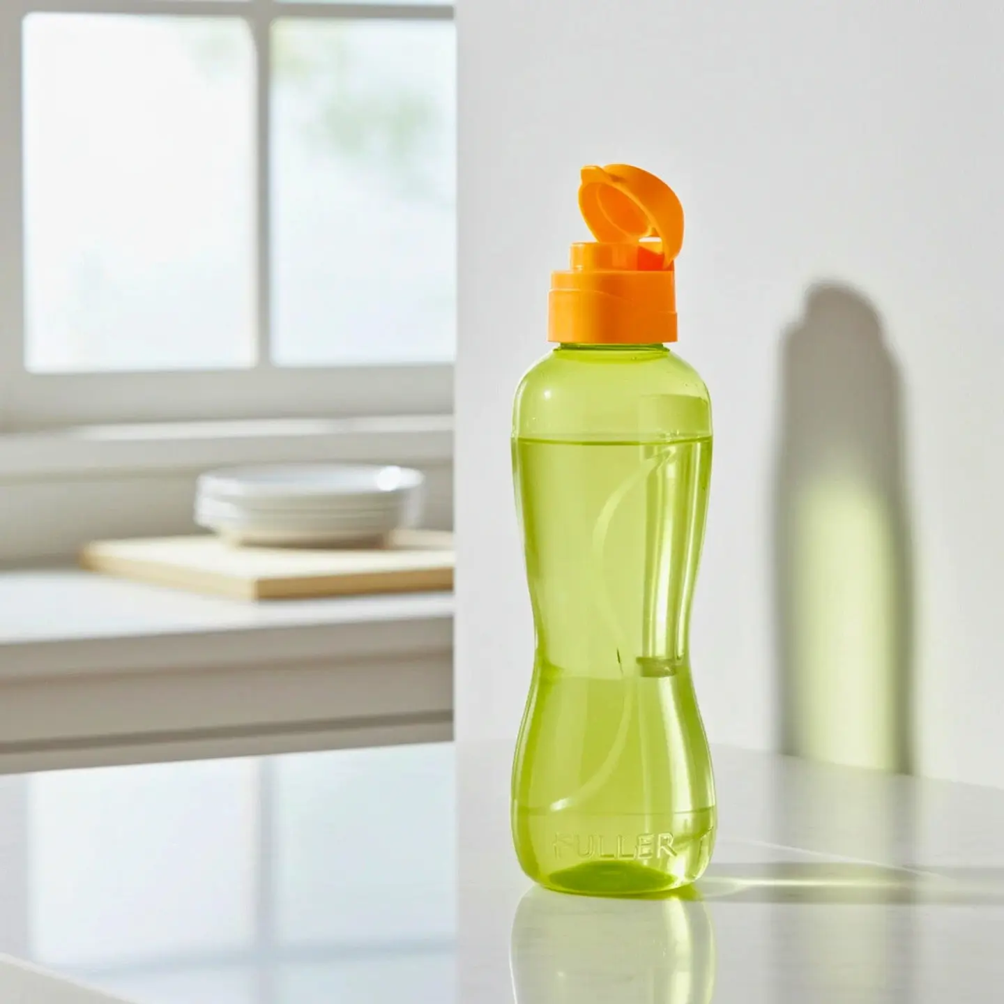 Botella Reutilizable Amarillo 500ml Tapa Flip Top 5
