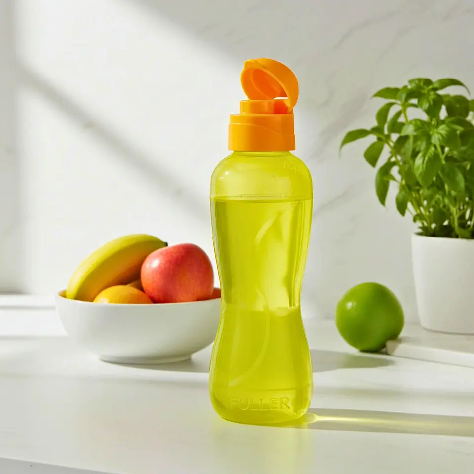 Botella Reutilizable Amarillo 500ml Tapa Flip Top 2