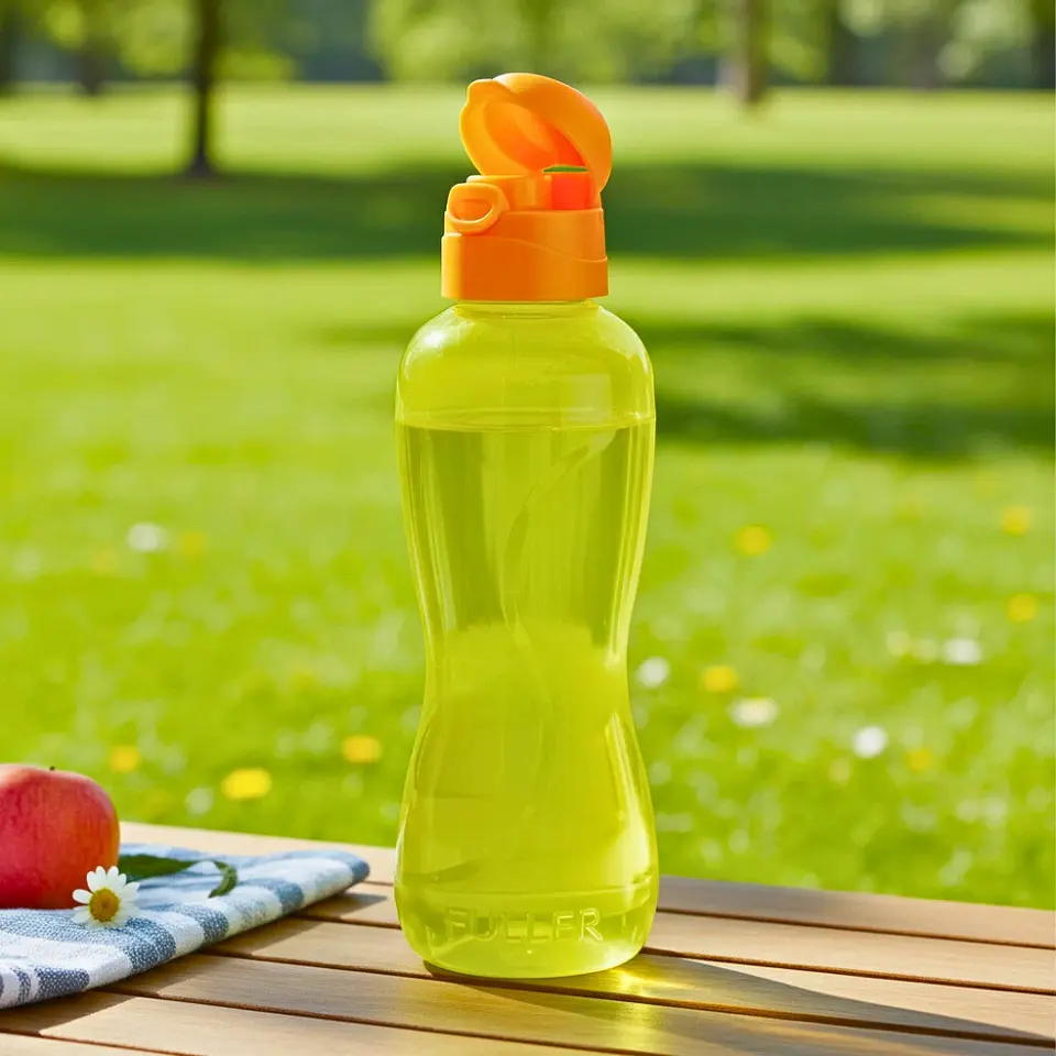 Botella Reutilizable Amarillo 500ml Tapa Flip Top 3