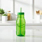Botella con Popote Traslúcida verde 1.2 Litros - Miniatura 4