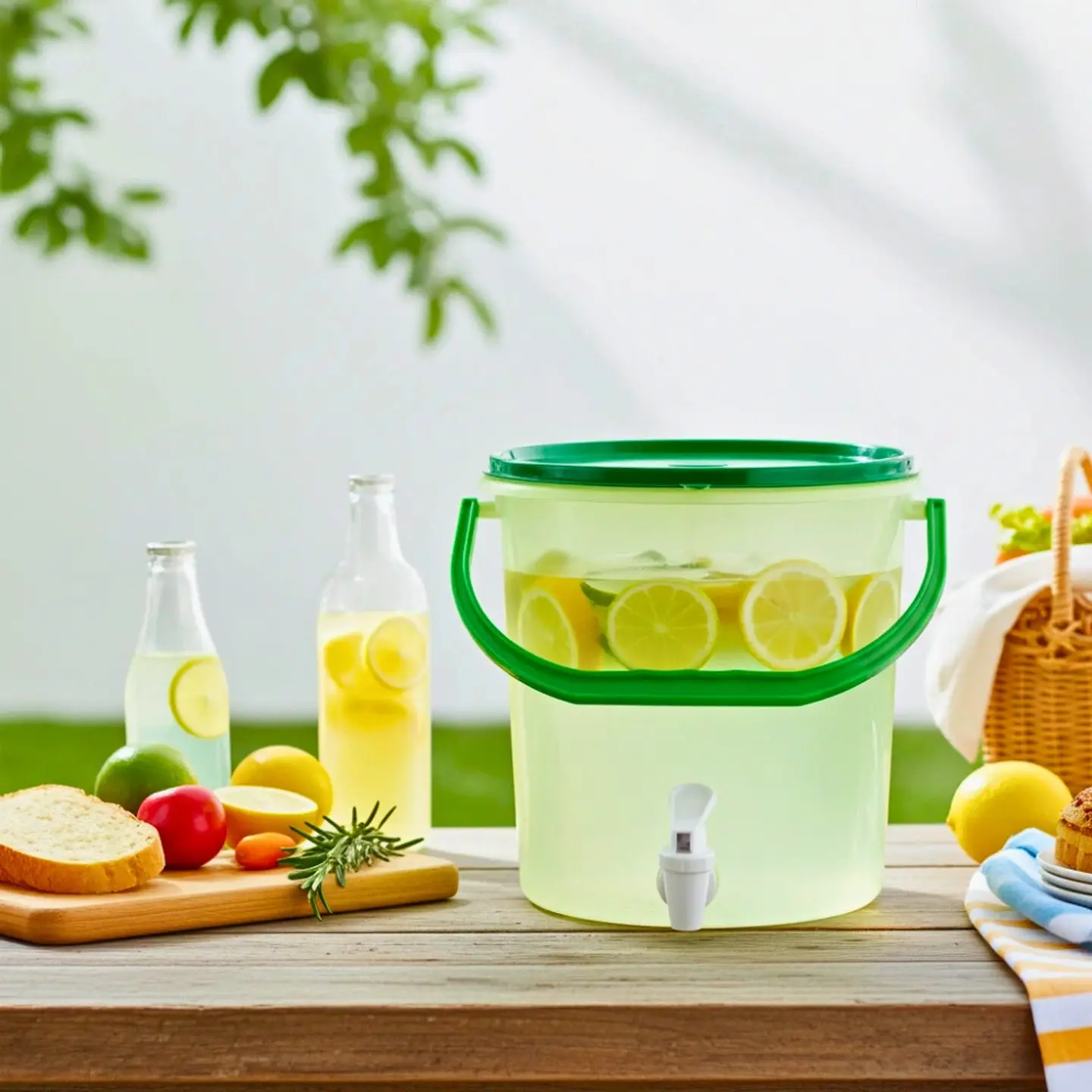 Bote Dispensador Verde con Llave y Asa | 5 L 2
