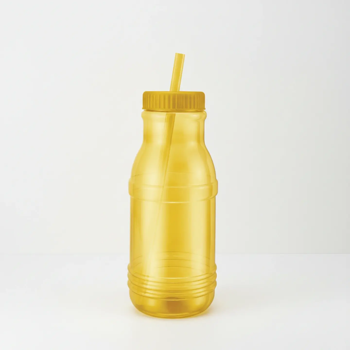Botella con Popote Traslúcida amarilla 1.2 Litros 5
