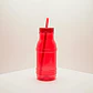 Botella con Popote Traslúcida Roja 1.2 Litros - Miniatura 1