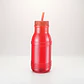 Botella con Popote Traslúcida Roja 1.2 Litros - Miniatura 7