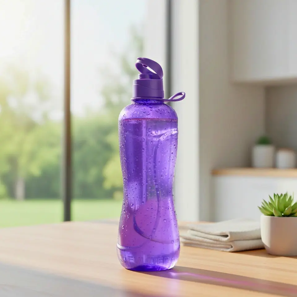 Botella Jumbo Morada 2 Litros Flip Top con Asa 2