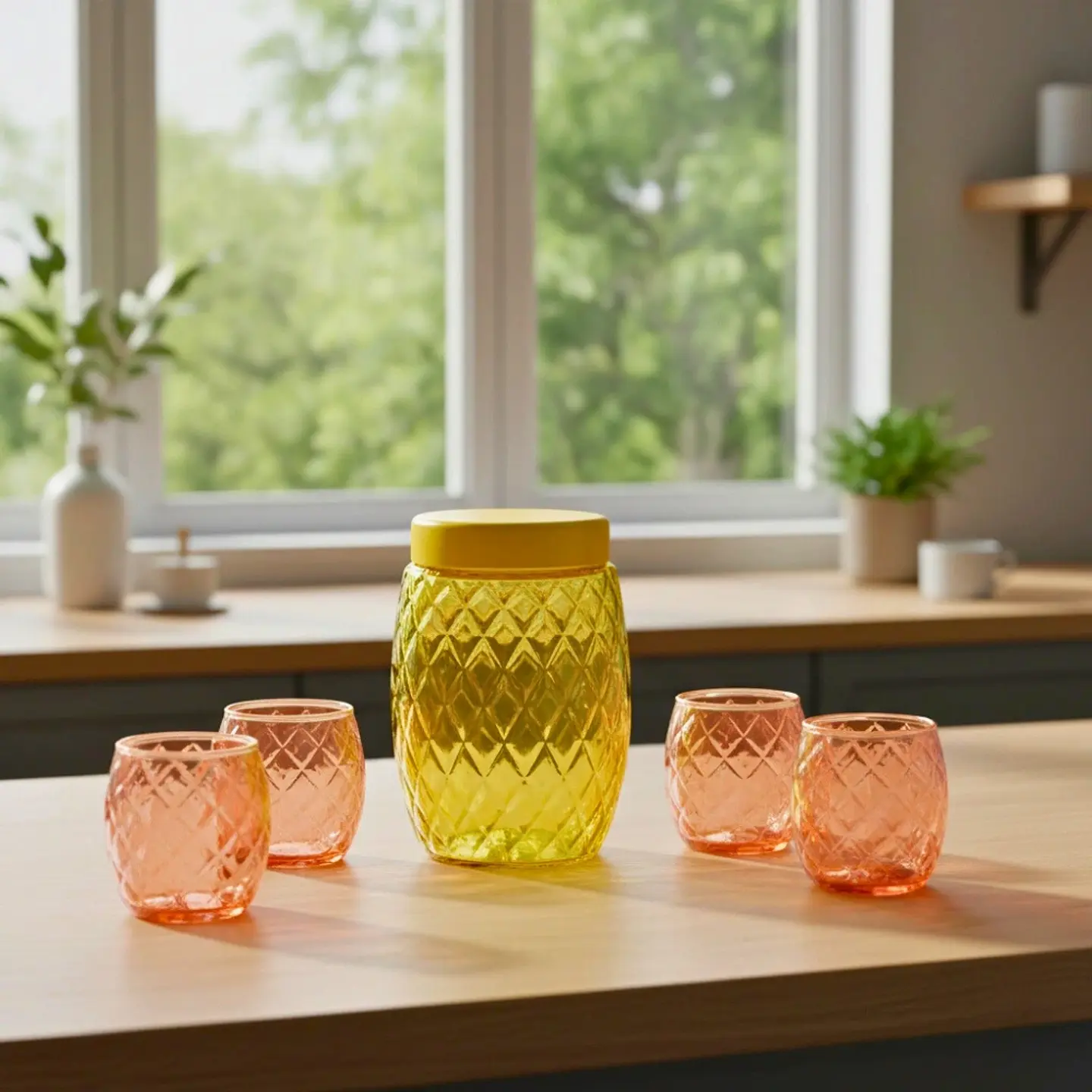 Set Citrus 5 Piezas | 4 Vasos y un Contenedor 3