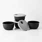 Set 4 Contenedores 300ml Válvula Microondas Negro - Miniatura 4