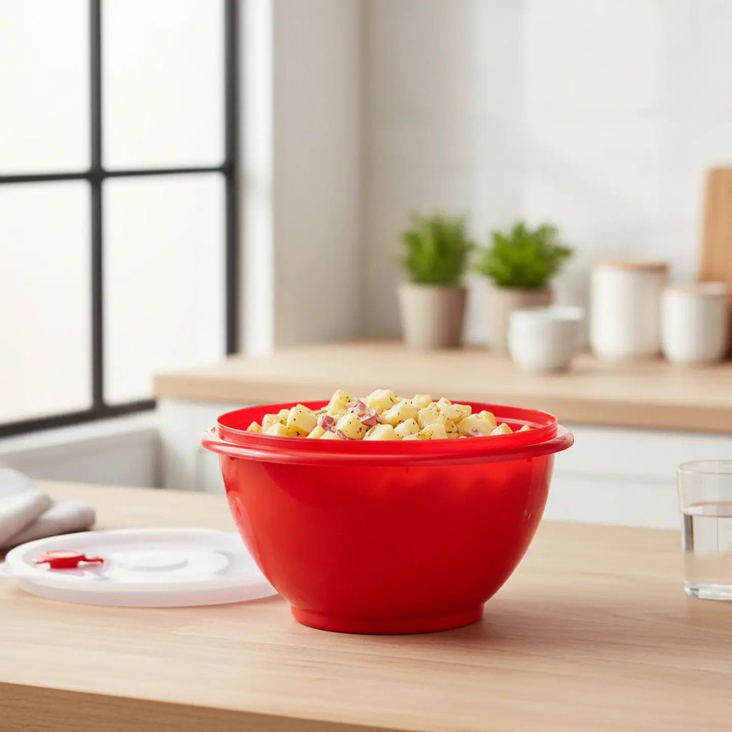Maxi Bowl Jumbo Rojo con Tapa y Vertedero | 8 L 3