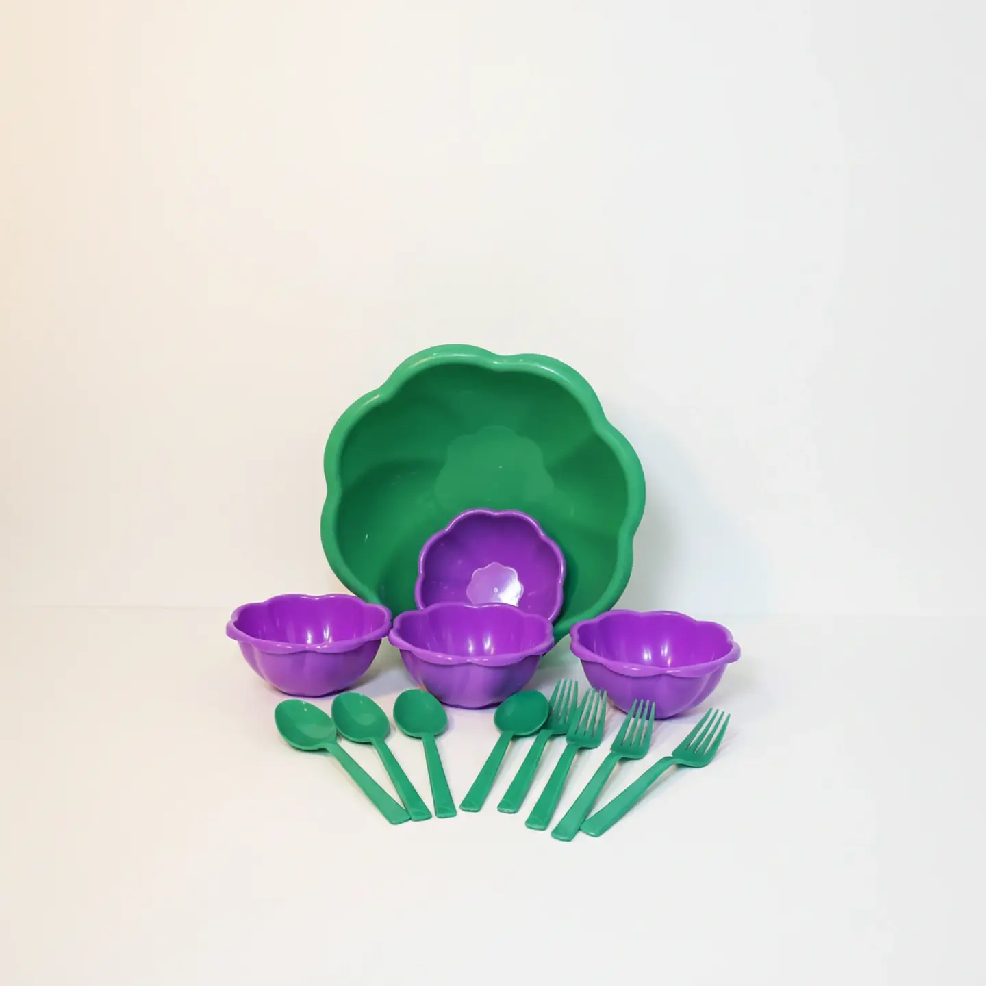 Set Floral Mesa 3 en 1 | Ensaladera, Bowls y Cubiertos 4