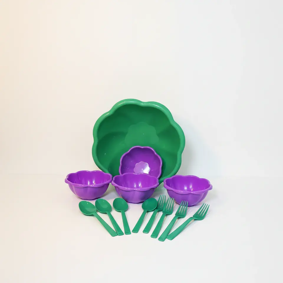 Set Floral Mesa 3 en 1 | Ensaladera, Bowls y Cubiertos 4
