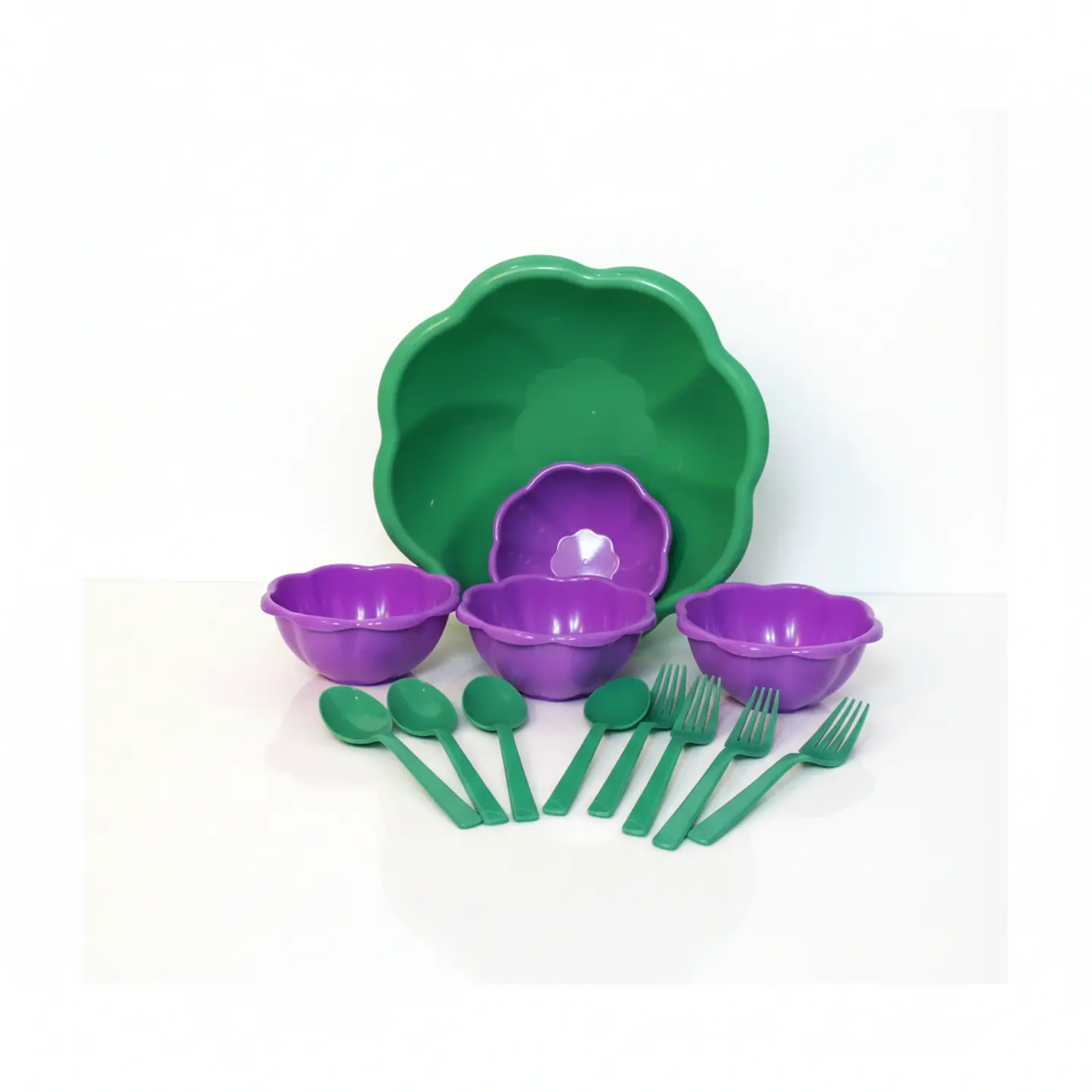 Set Floral Mesa 3 en 1 | Ensaladera, Bowls y Cubiertos 1