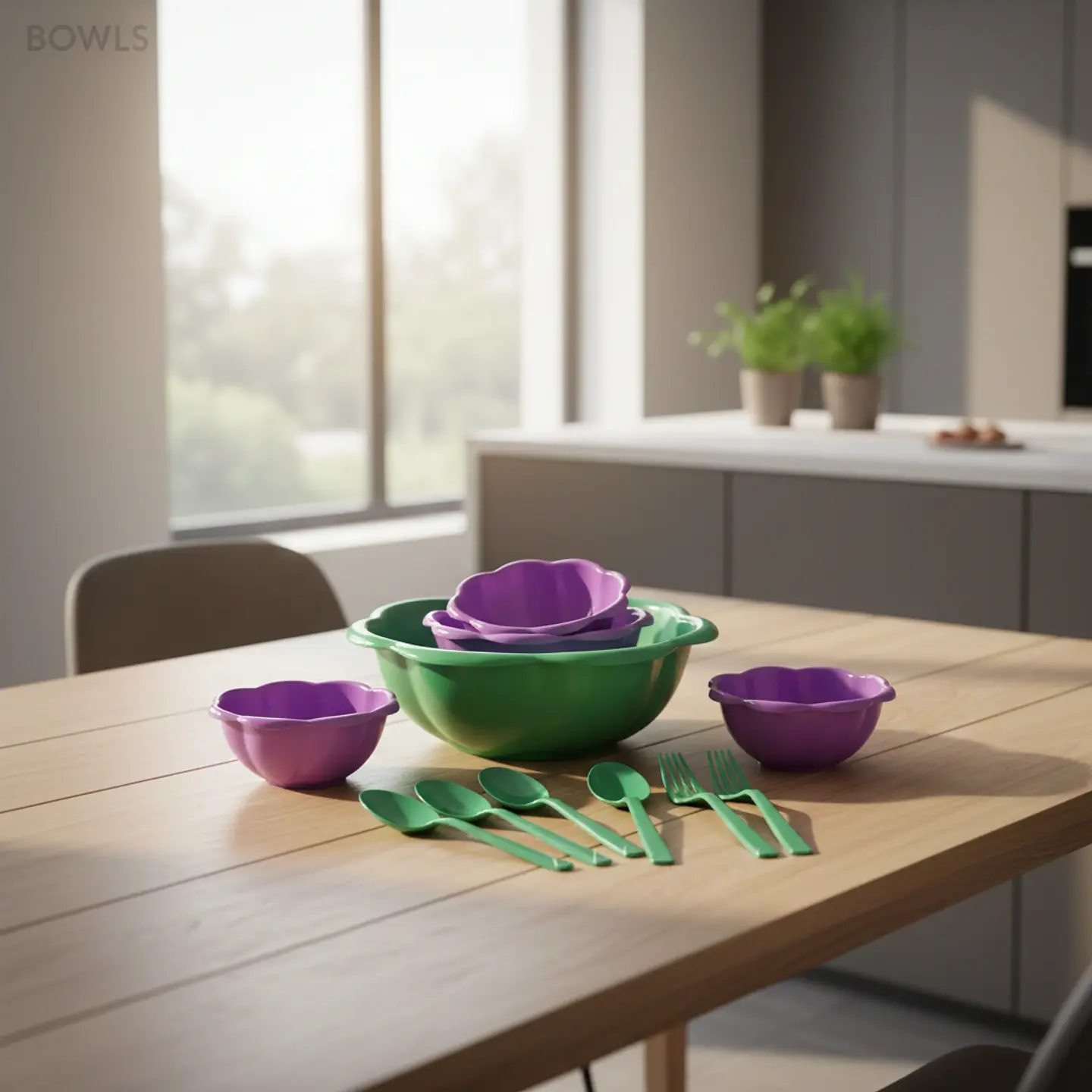 Set Floral Mesa 3 en 1 | Ensaladera, Bowls y Cubiertos 3
