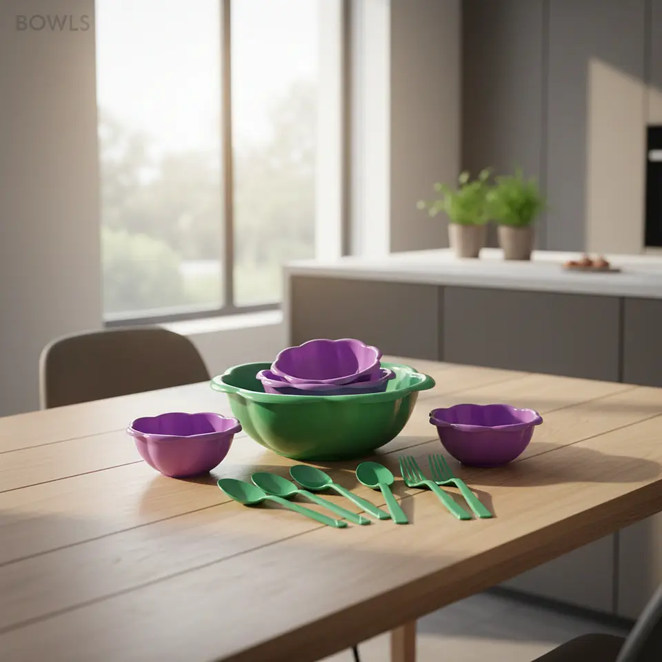 Set Floral Mesa 3 en 1 | Ensaladera, Bowls y Cubiertos 3