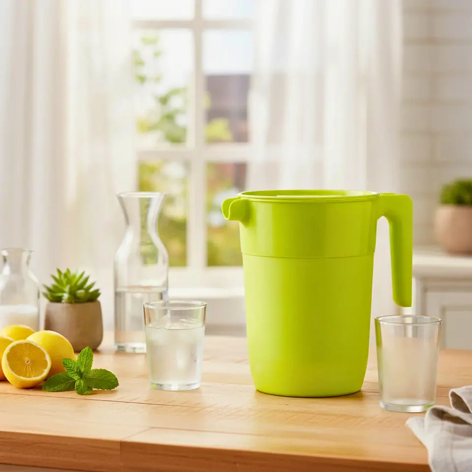 Jarra Verde con Tapa para Nevera | 1 L 4
