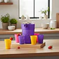 Set Jarra Jumbo Morada 4 L y 6 Vasos de Colores - Miniatura 2
