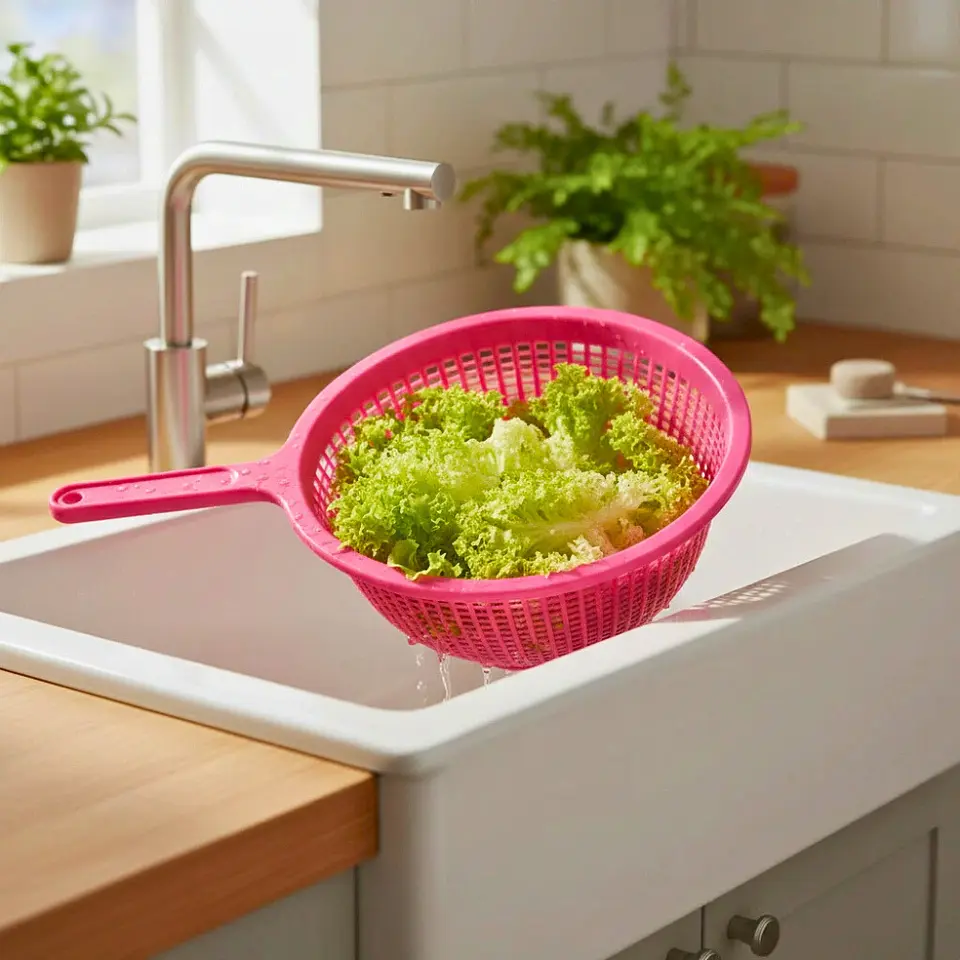 Colador de Plástico Fucsia | Pasta y Verduras | 26.5 cm 2